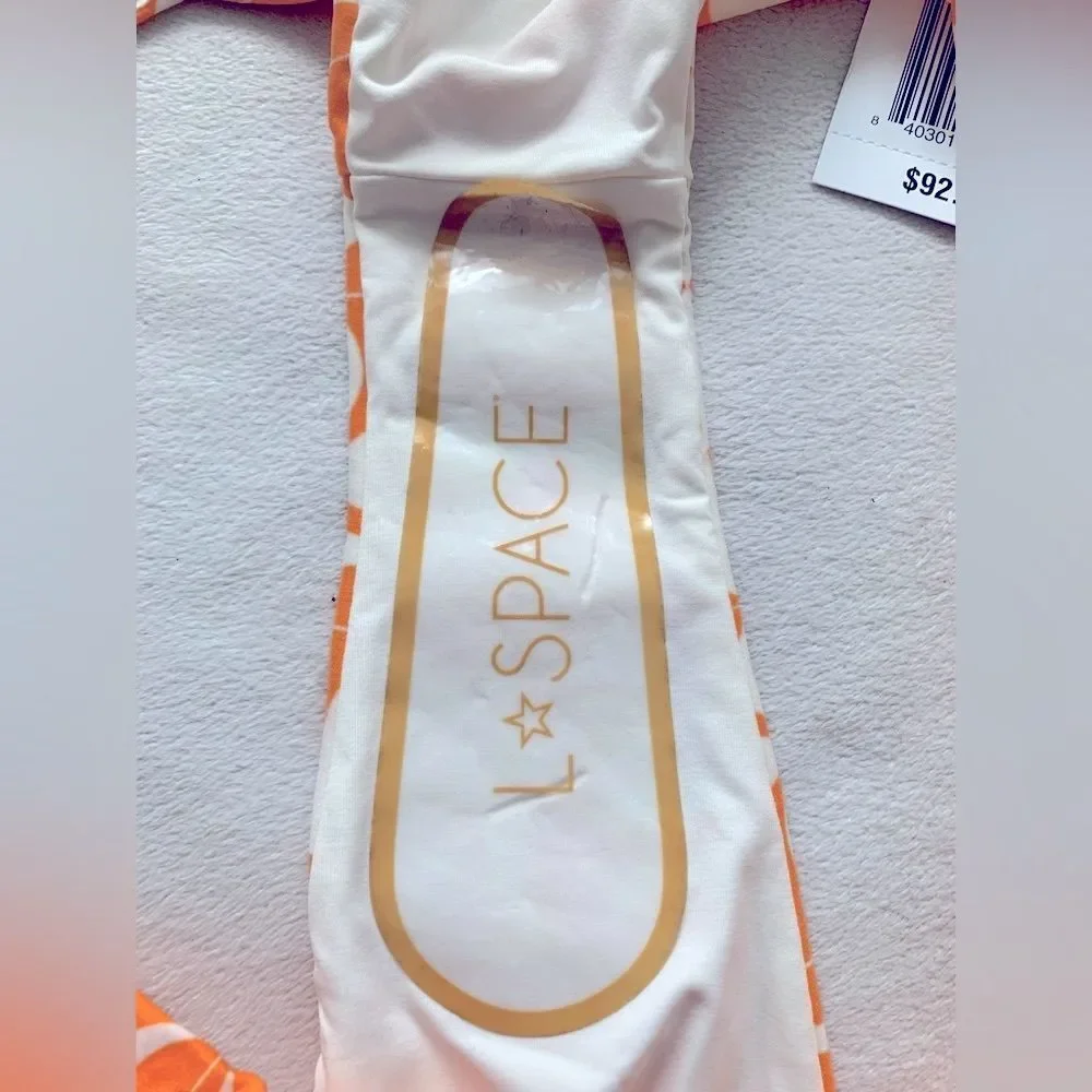 L*Space Bikini Set Aspen Top & Camdyn Bitsy Bottoms Size Large Orange Resortwear